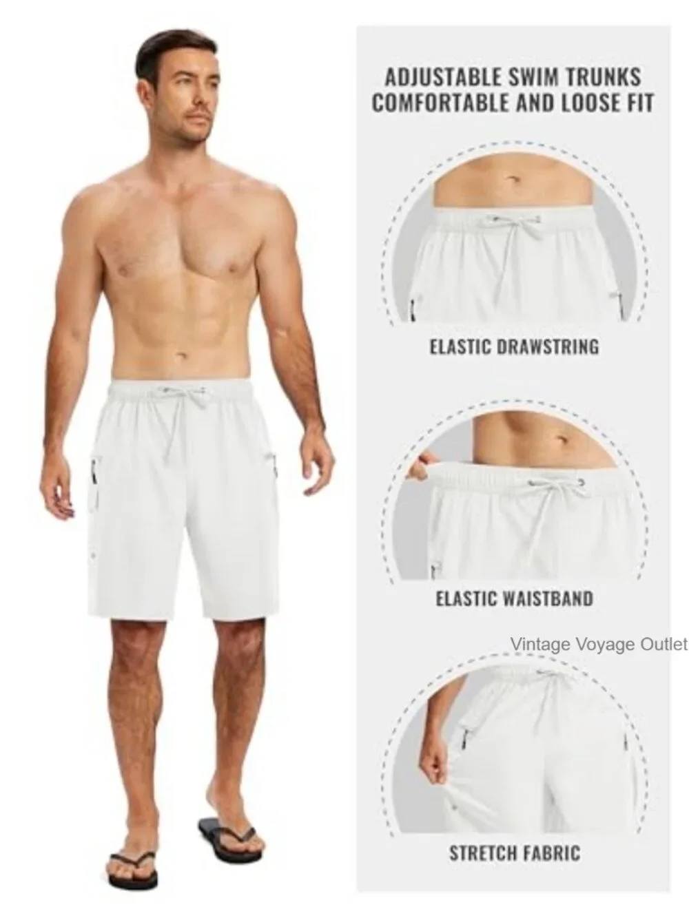 Men's 9 Inch Swim Trunks with Compression Liner Quick Dry 4 Pockets